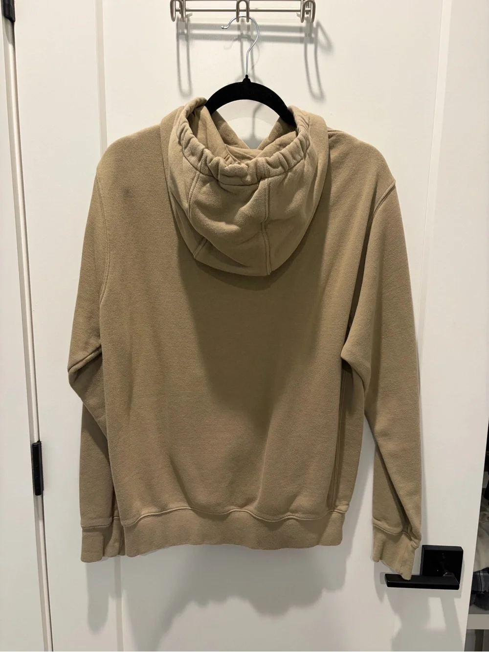 Nike Men’s Khaki Pullover Hoodie with White Swoosh